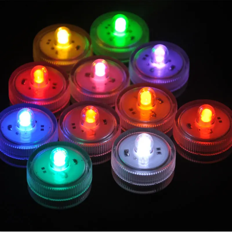 12 шт. * RGB погружная Светодиодная лампа водонепроницаемая декоративная для