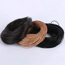 2 м/лот 1/1. 5/2/2,5/3/4/5 мм черный/коричневый/Кофе круглый натуральные кожаные украшения шнура кружевная Веревка DIY Цепочки и ожерелья браслета поиска