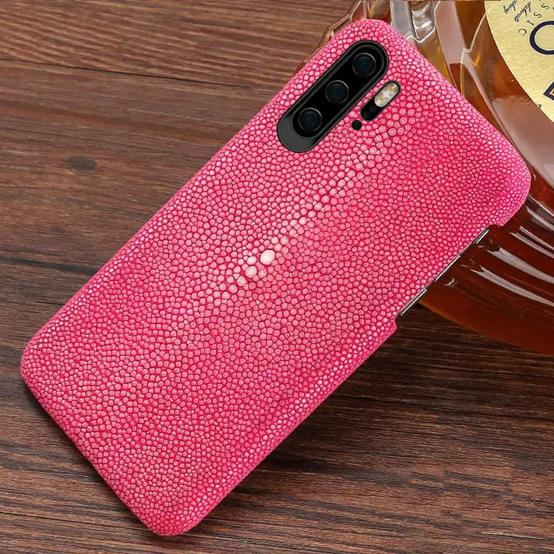 Langsidi чехол для huawei p20 lite Honor 20 pro 9X натуральная кожа ската крышка Carcasa для huawei p20 pro P30 натуральная кожа - Цвет: Розово-красный