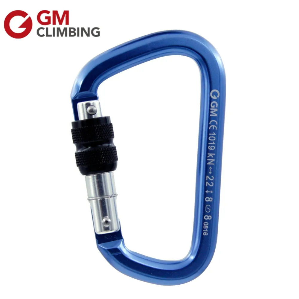 Climbing Carabiner D Large Screw Locking Indoor Wall Lanyard Mountain Tree Climbing Equipment