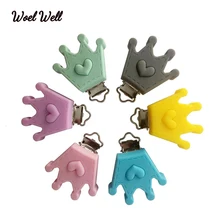 Woel Well 1PCS Crown Shaped Pacifier Clip Silicone Bead Baby Teether Teething Accessories Clip Nipple Clasps Toy DIY Bead Tool Woel Well 1PCS Crown Shaped Pacifier Clip Silicone Bead Baby Teether Teething Accessories Clip Nipple Clasps Toy DIY Bead Tool