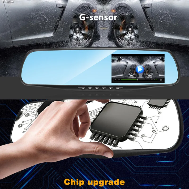  Car DVR Dual Lens Full HD 1080P Video Recorder Rearview Mirror With Rear View Automobile DVR Mirror Dash Cam Car Dvrs