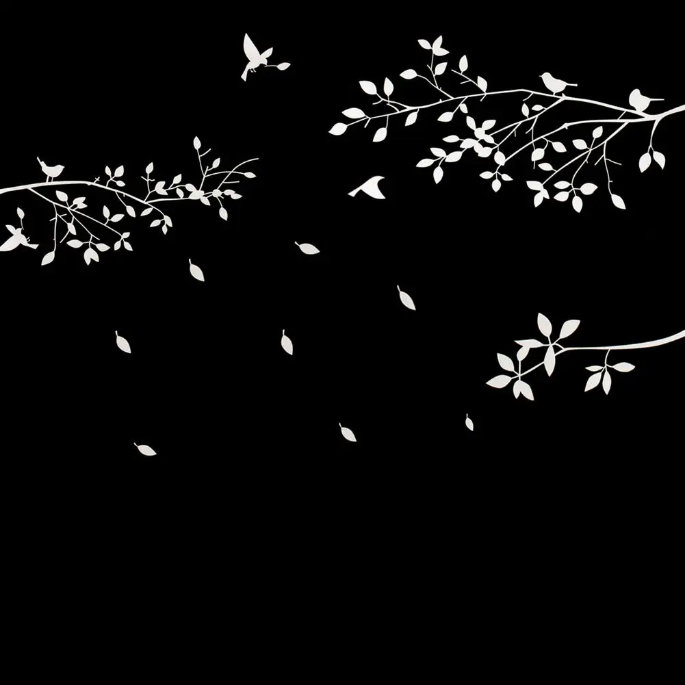 Белые деревья ветви птицы дизайн Настенный декор искусство DIY Наклейка для дома комнаты спальни гостиной украшения 650*600 мм