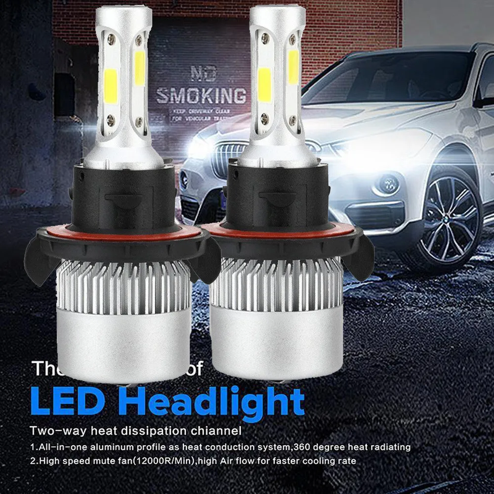 

Car Lights Bulbs 72W H13 COB LED 16000LM Auto Car Headlights Kit Driving Bulbs Lamps DC 9-32V 360 degrees beam 6000K white