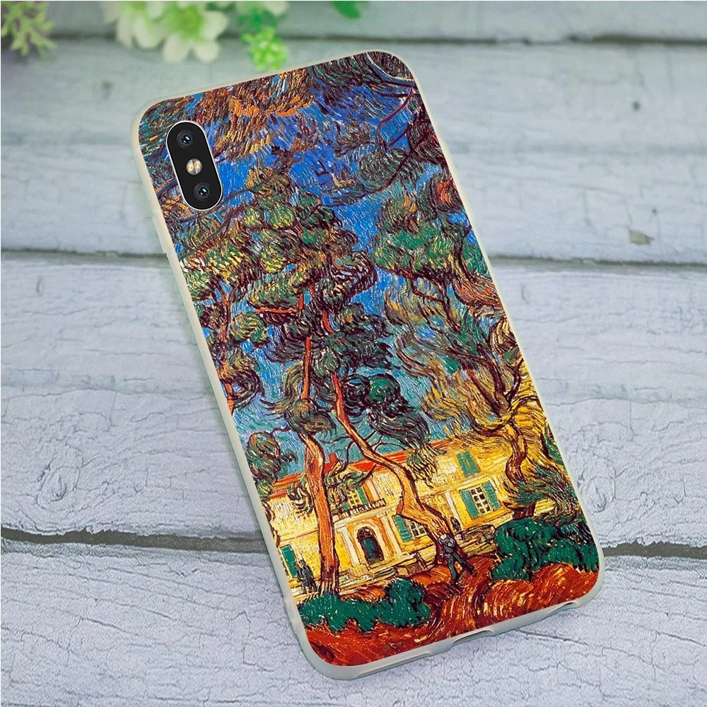 

Soft TPU Fashion Starry Nights Van Gogh Phone Case for iPhone 7 Cover Xs Max XR X 8 Plus 6 6S 5S 6 SE Skin 11 pro