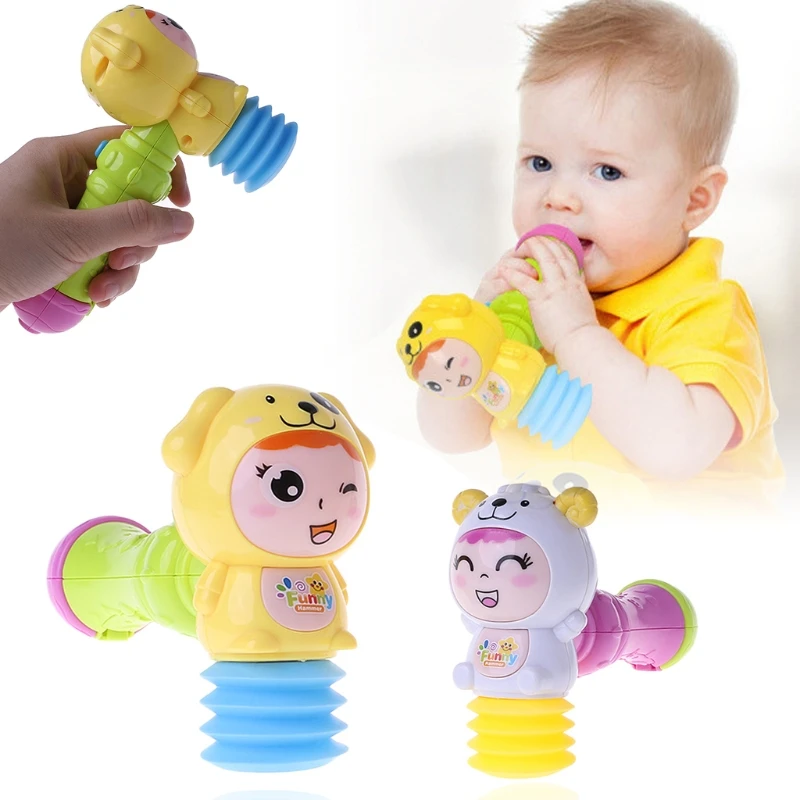 HBB, 1 шт., Детские молотки, светодиодный светильник, мигающие игрушки, звуковая музыка, шумовка, песочный молоток, погремушка для малышей, музыкальная игрушка, Детские Классические игрушки