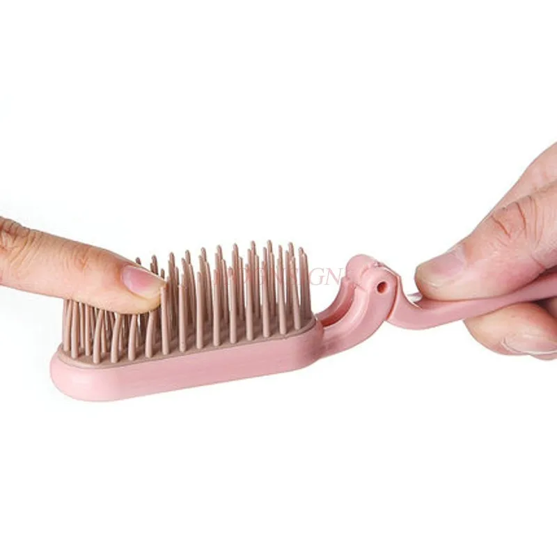 

Foldable Portable Travel Soft Tooth Small Comb With Carry Straight Hair Curly Dual Use Combs Plastic Thickening Hairbrush