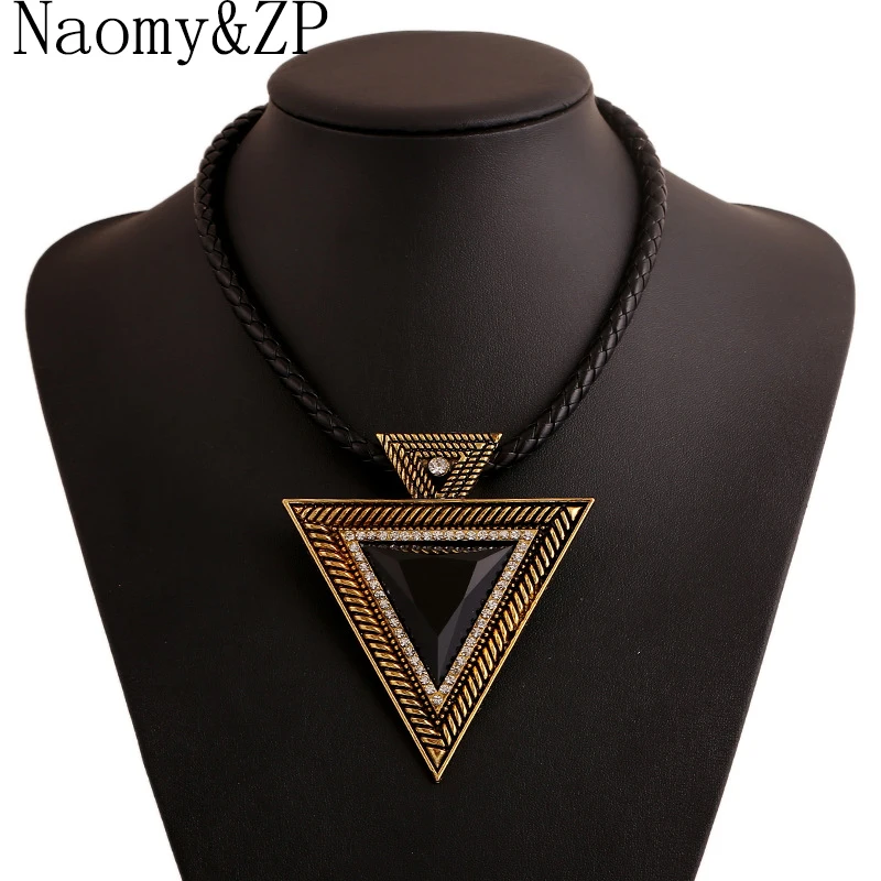 Naomy& ZP винтажное ожерелье для женщин, большое ожерелье с кристаллами, богемная массивная подвеска бохо, ожерелье, панк чокер, модное ювелирное изделие