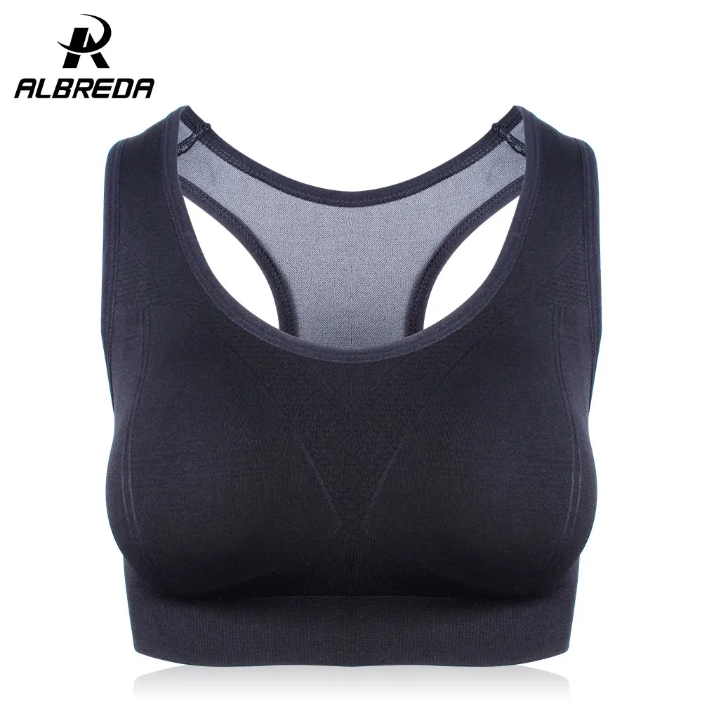 ALBREDA Solid color Women Fitness Yoga Sports Bra for Running Gym Straps Padded Top Quick Dry Sport bra Athletic Vest for women ALBREDA Solid color Women Fitness Yoga Sports Bra for Running Gym Straps Padded Top Quick Dry Sport bra Athletic Vest for women