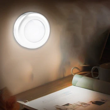 

6 Led Bedroom Pat Closet Stepless Dimming Adhesive Kitchen Control Silver Battery Powered Cabinet Lamp Security Portable