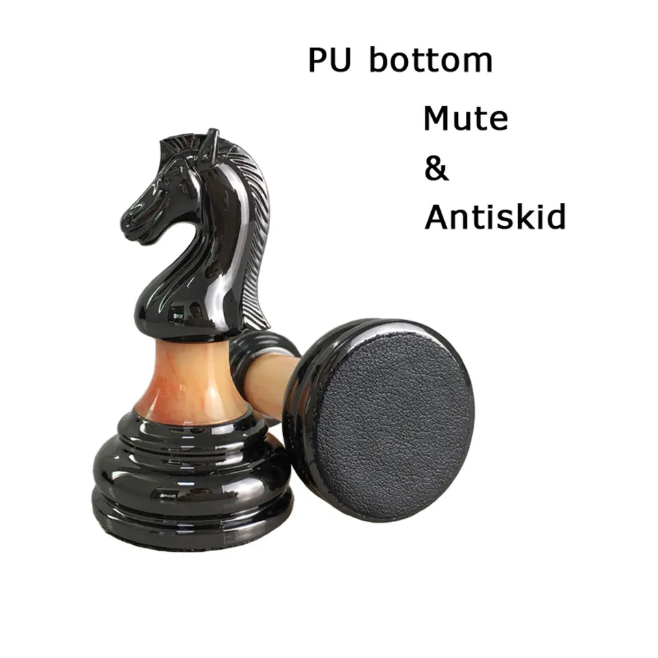 BSTFAMLY Chess Set ABS Plastic Plating Process and Metal Aggravation Chess Pieces Chessman King Height 90mm Chess Game IA2
