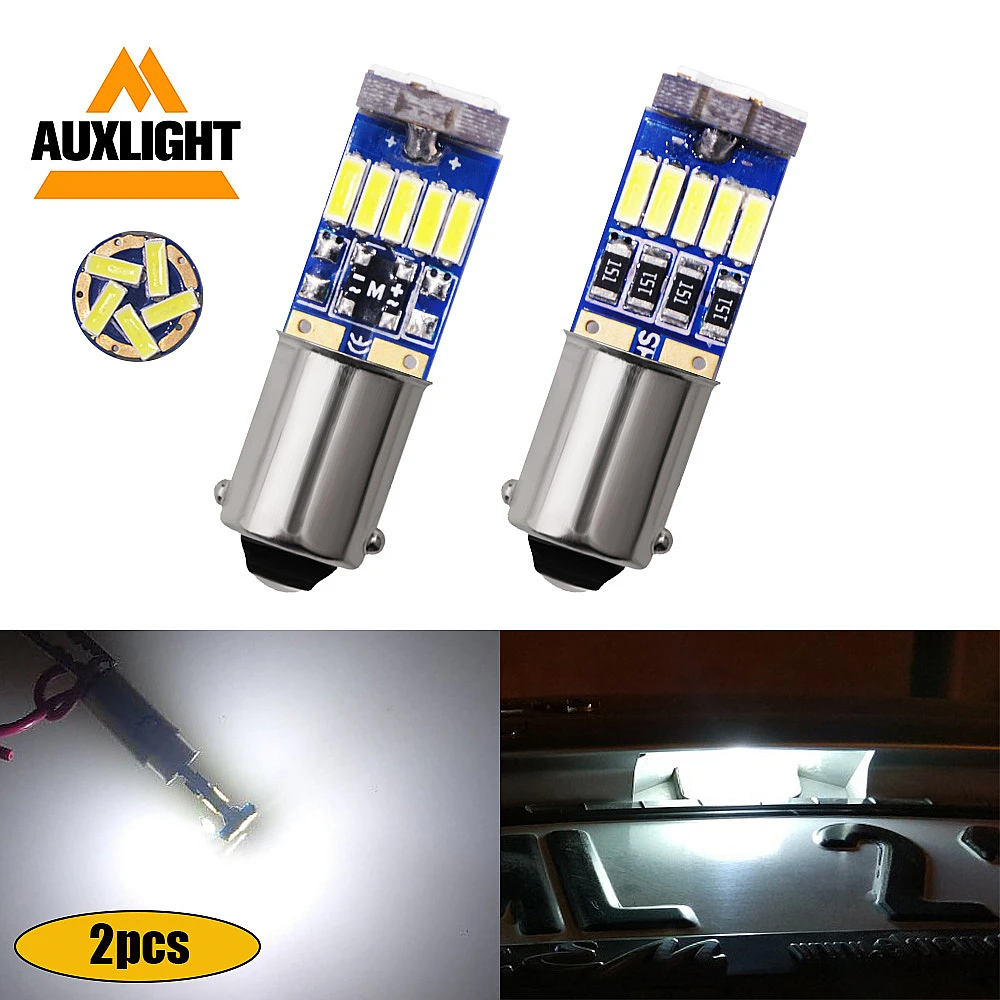 10x 12V BA9S T11 T4W 4014 White LED 24-SMD Car SUV Side Light Bulb Interior Lamp