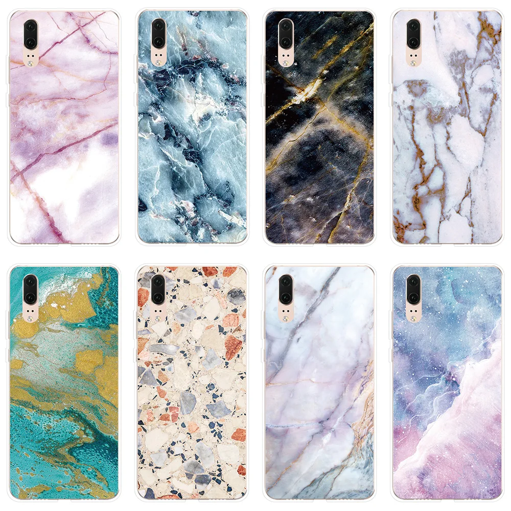 

Phone case For Huawei P10 P20 P30 Lite Pro P Smart 2019 Plus Cover Marble Patterned Soft Shell For Huawei P8 P9 Lite 2017 Case
