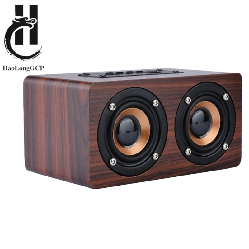 

Wireless Bluetooth Speaker Wooden Portable Audio 10w Output Strong Bass Music Sound High Definition Handfree TF Card Speaker