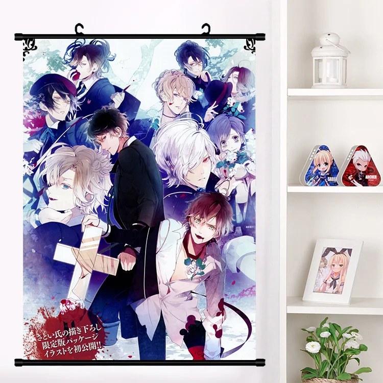 Аниме DIABOLIK LOVERS Komori Yui Sakamaki Shu sakamaki reiji Настенная роспись плакат Настенные подвесные плакаты коллекция домашнего декора