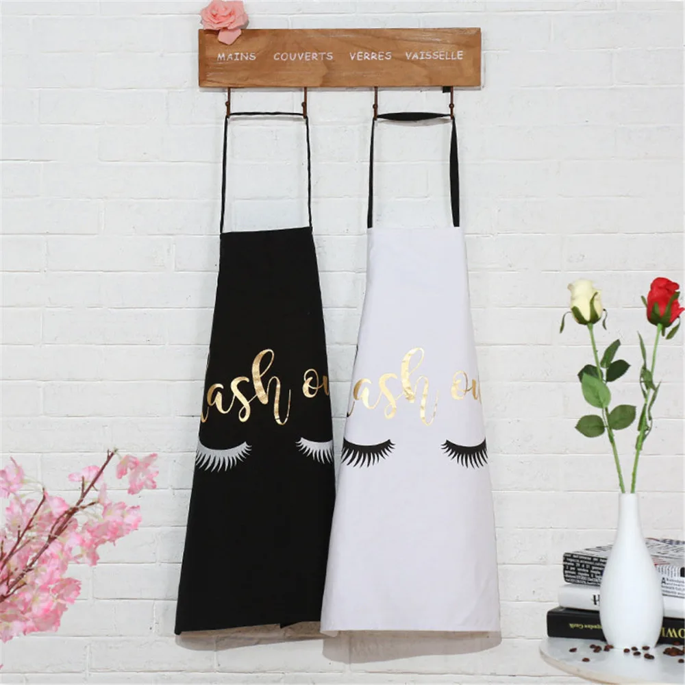 

Bronzing Eyelash Waterproof Funny Apron Kitchen Women Adult Cotton For Men Accessories Supplies Baking Cooking Creative Aprons