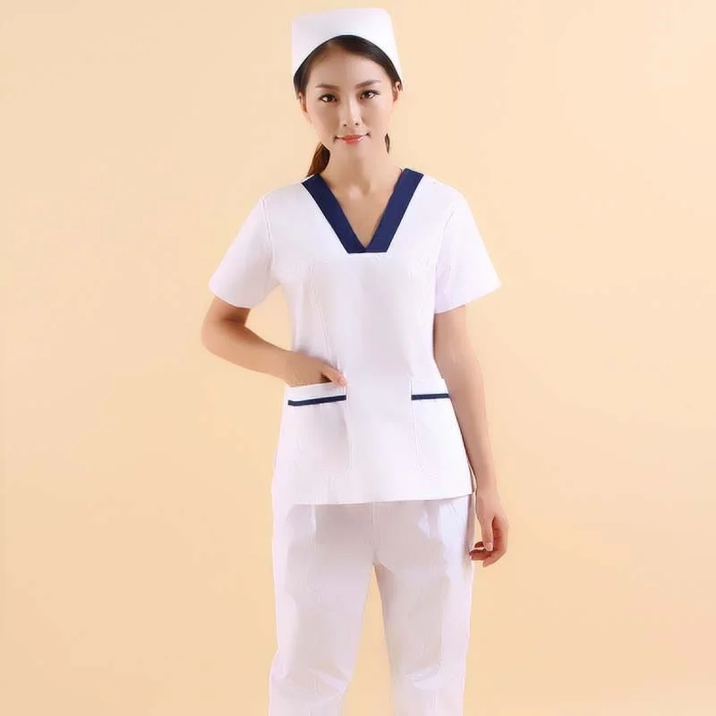 Женская мода, скраб-топ, цветная блокировка, медицинская форма, рабочая одежда для кормления, одежда для медсестер, медицинский, Hombre, манга, корта(просто топ - Цвет: dark blue top