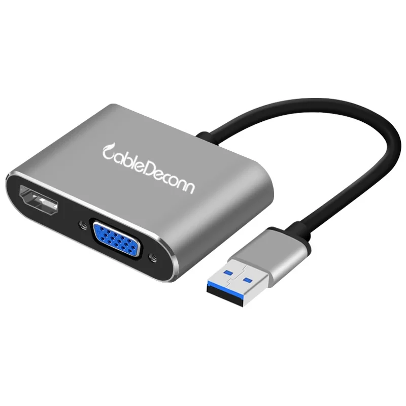 

USB 3.0 to HDMI VGA 2-in-1 converter for computer notebook HD TV projector