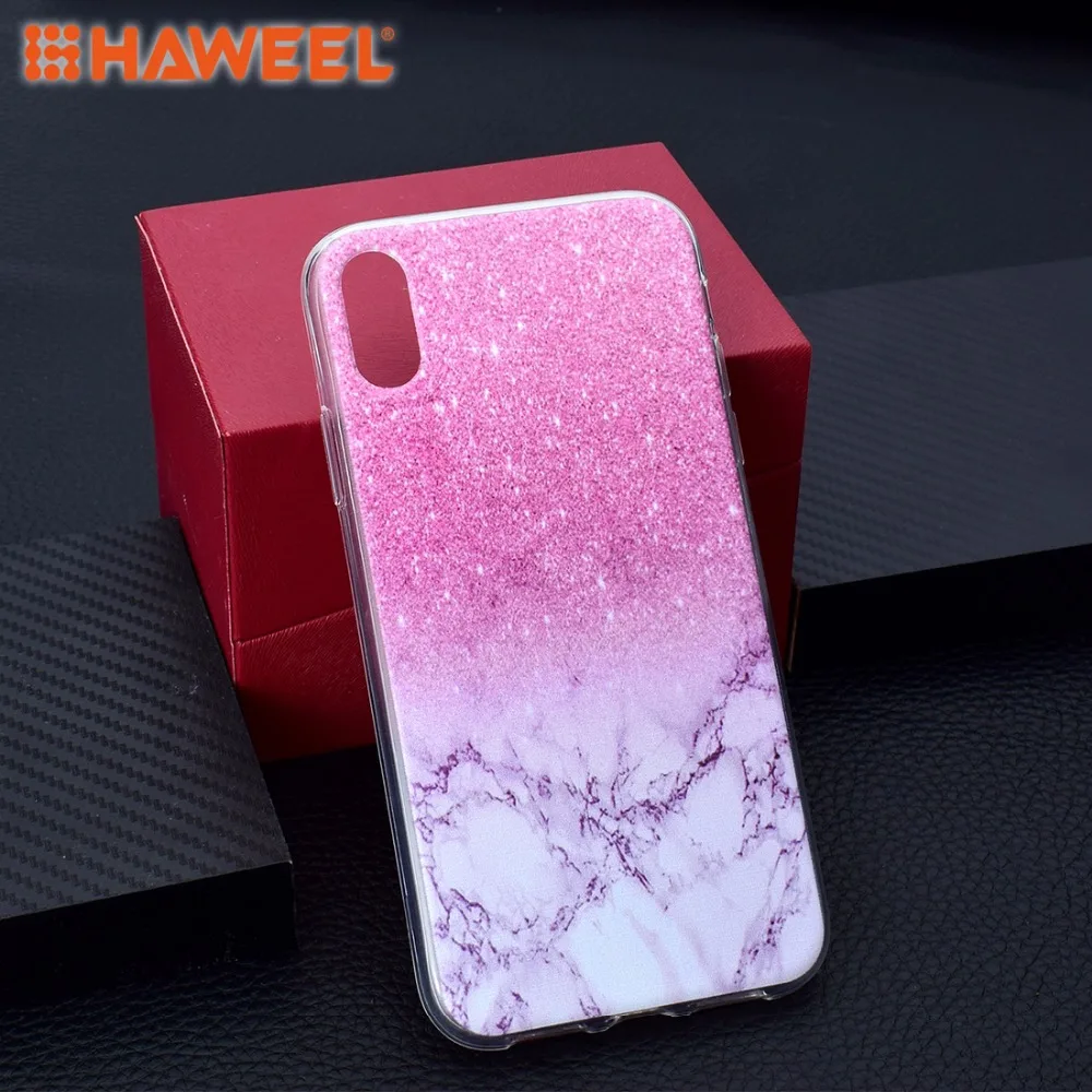 

HAWEEL Marble Pattern Colorful Painted Transparent TPU Case for iPhone XR