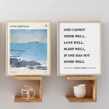 

Virginia Woolf Quote Office Decor Wall Art Prints , Feminist Art Virginia Woolf Canvas Painting Literature Poster Wall Decor