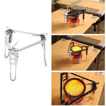 

Triangle Stand Outdoor Pot Rack Portable Steam Rack Stainless Steel Foldable Camping Gas Stove Anti-rust Holder Furnace Bracket