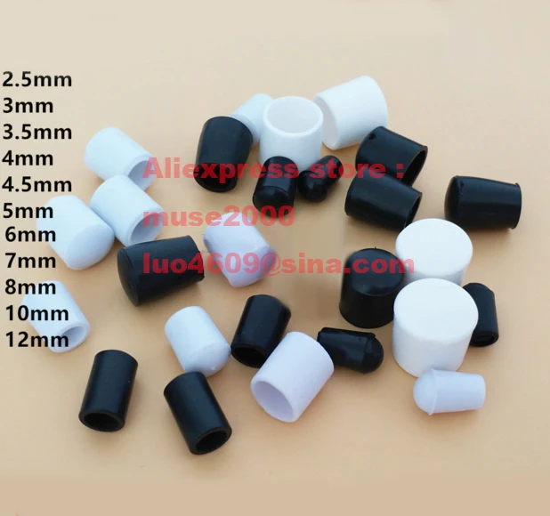 

black white 2.5 3 3.5 4 4.5 5 6mm round feet steel line wire end outer cover cap bow dish rack shelf Iron Art cloth hanger