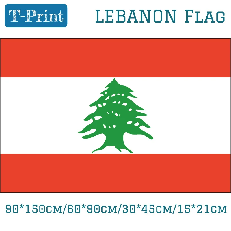 

Free shipping Lebanon National Flag 90*150cm/60*90cm/30*45cm/15*21cm 3X5 Feet Polyester Printed