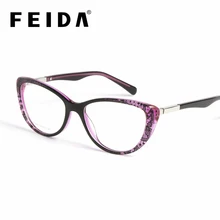 Женские очки кошачий глаз с цветком оправа для женщин ацетат металлический оптический глаз стильная оправа для очков очки прозрачные компьютерные очки