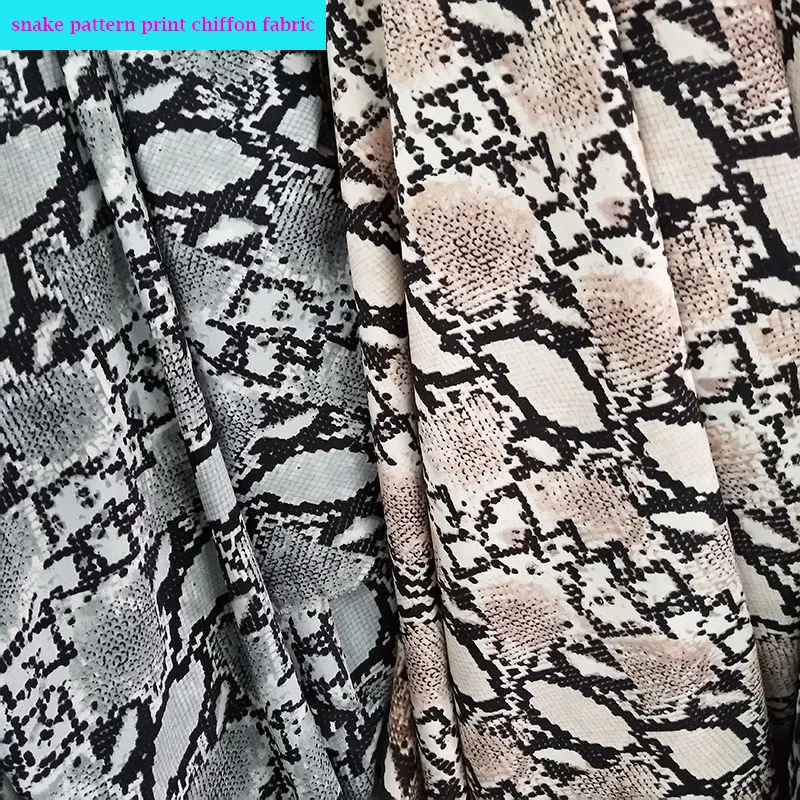 

Wide 150cm Good Sexy Chiffon Fabric Snake Pattern Printed Chiffon Fabric Immitate Silk Diy Dress Scarf Soft Chiffon Fabric
