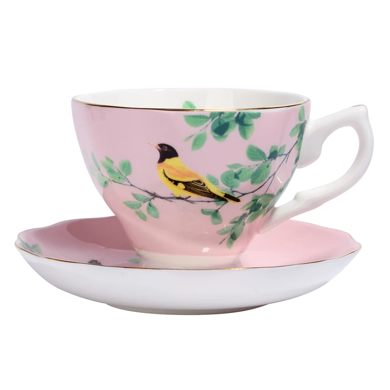 170 мл романтический цветочный керамический костяной фарфор кофейная чашка и блюдце набор воды молоко кружка британский черный чай посуда для напитков кафе чашка для латте - Цвет: F