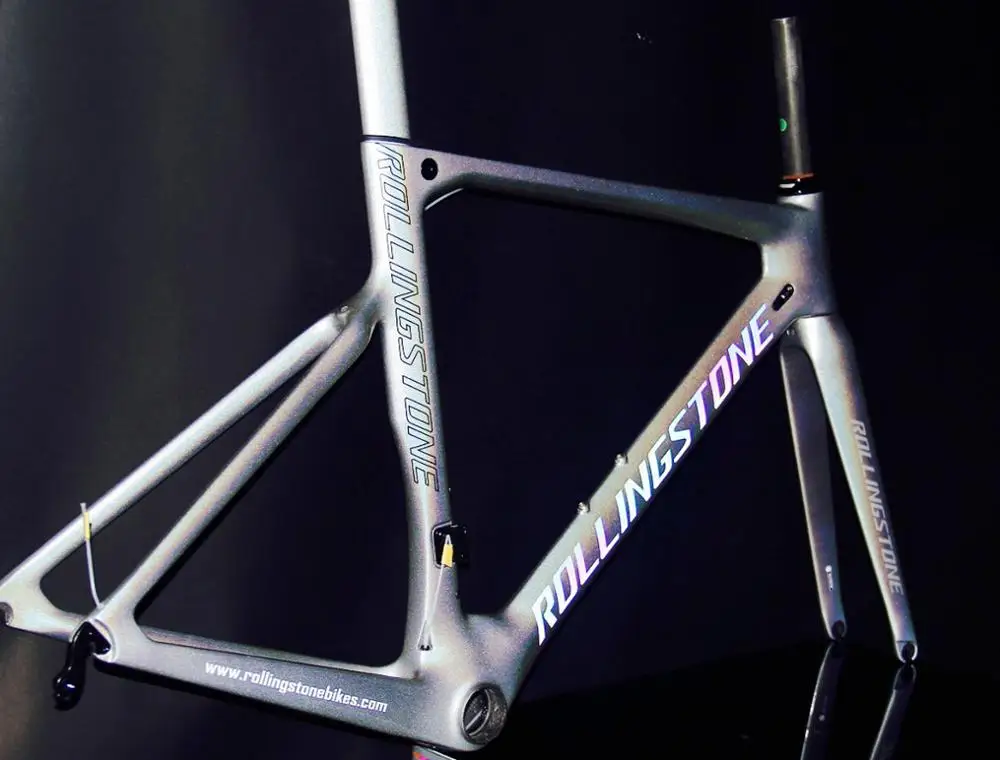 Sale ROLLING STONE FINDER Road Carbon Frame set UCI approval Aero road frame set Chameleon Silver paint 45cm 47cm 50cm 52cm 4