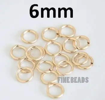 

20Pcs 6mm open jump ring,0.76mm wire,Gold filled findings for high quality jewelry making MS1863