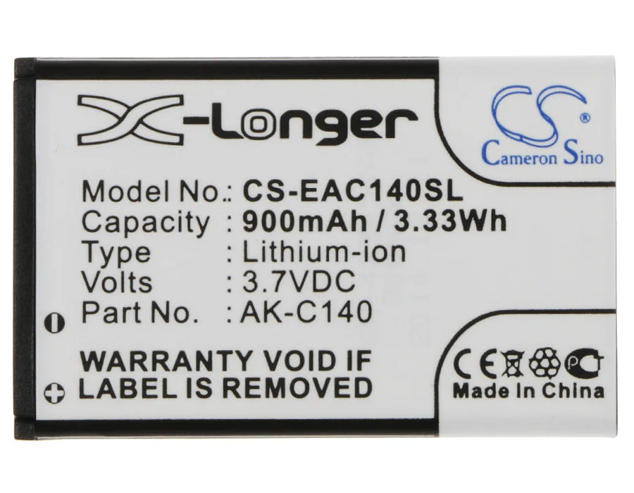 

Cameron Sino Battery AK-C140,B111 for Emporia/Doro Primo 401,for Media-Tech MT846KB,for Texet TD-D109,B210,for VEX IQ controller