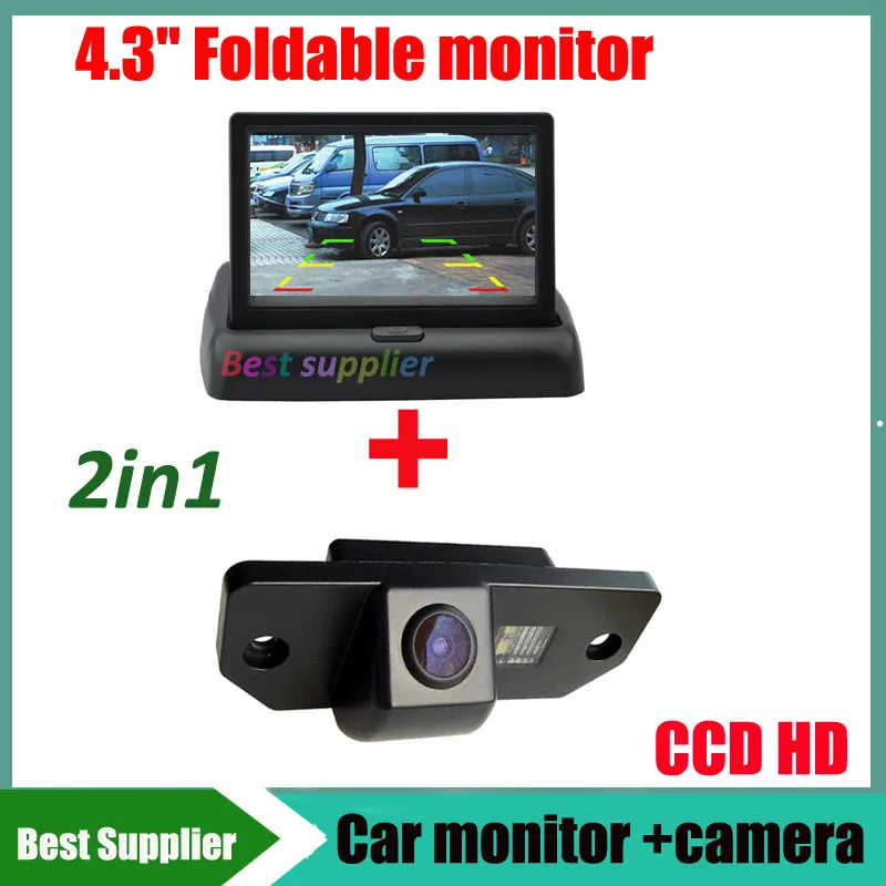 

2 in 1 Auto parking System for Ford Focus 2008 2010 C-MAX S-MAX MONDEO Fiesta kuga Car rear view Camera + 4.3'' HD Car monitor