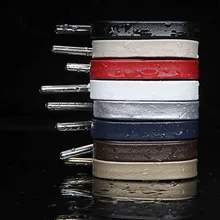 Модные Роскошные козья кожаные шнурки для обуви сапоги на плоской подошве; обувь на шнурках; металлические наконечники Премиум шнурки 120/150/180 см