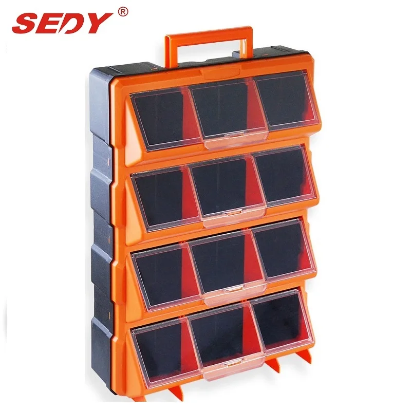 Sedy 12 Bins Storage Cabinet Tool Box Chest Case Plastic Organizer