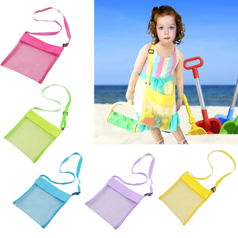 

Color Children Beach Bag Girls Boys Toy Shell Conch Storage Net Bags Diagonal Small Collection Pack