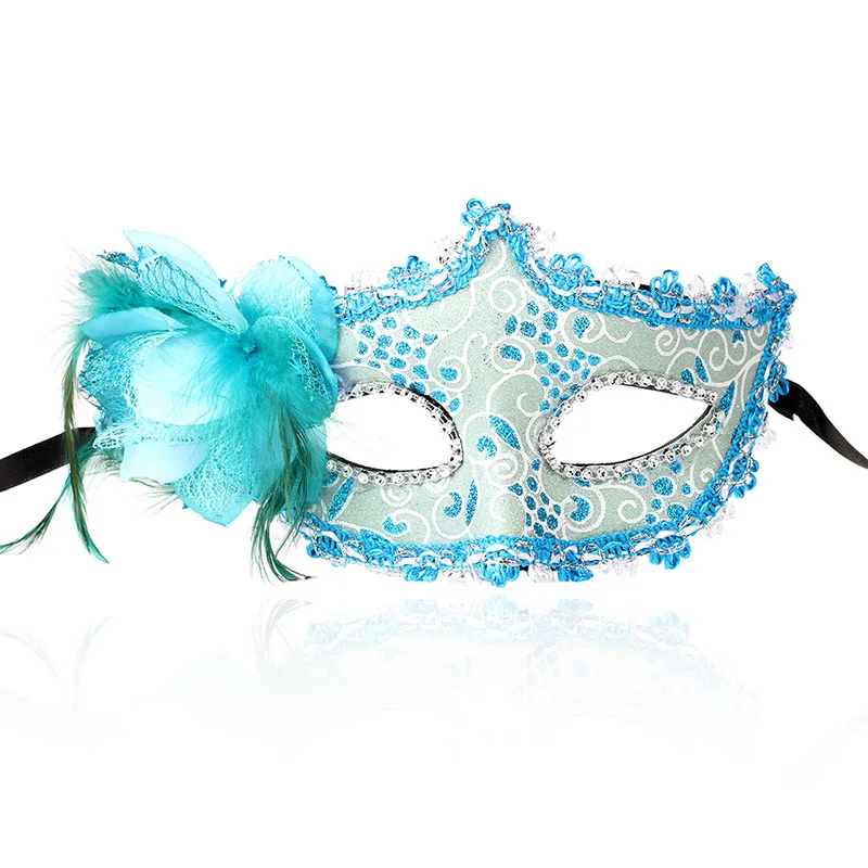 Tout Le Bleu Du Ciel Le Masque Et La Plume Ciel bleu Masquerade Dance Party balle Props plume vénitienne fleur