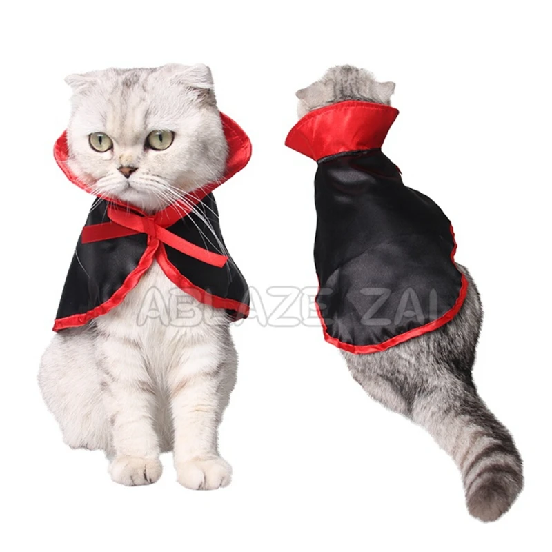 

Pet Puppies Cloak Vampire Costume Cape Cosplay Dog Cat Puppy Clothes Coat Halloween Kitty Party Outfit Funny Fashion Cat's Cloak