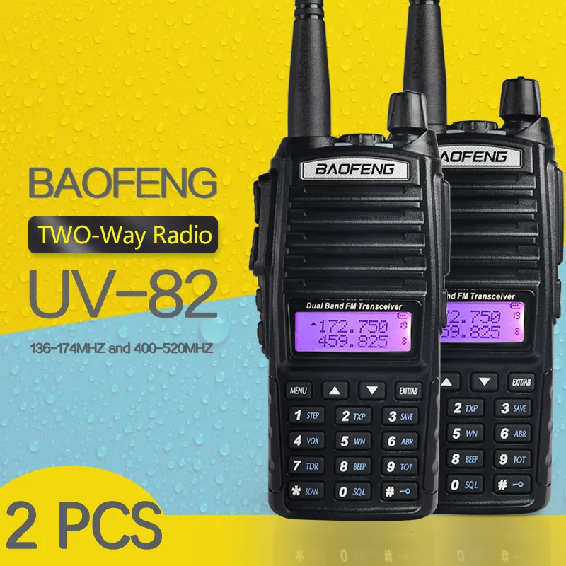 2 PCS BaoFeng UV 82 Dual Band 136 174 400 520 MHz FM Ham Two