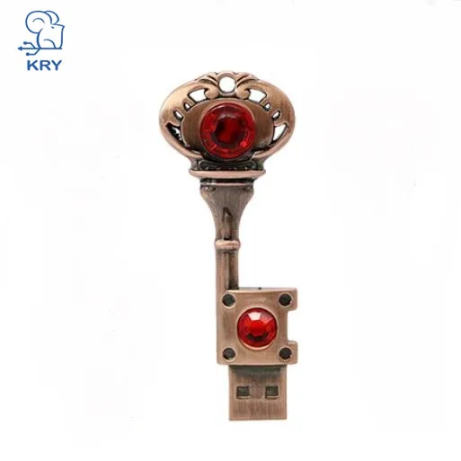 

KRY metal mini key flash memory 2.0 thumb drive 4GB 8GB 16GB 32GB 64GB creative crystal key high speed 3.0 flash stick