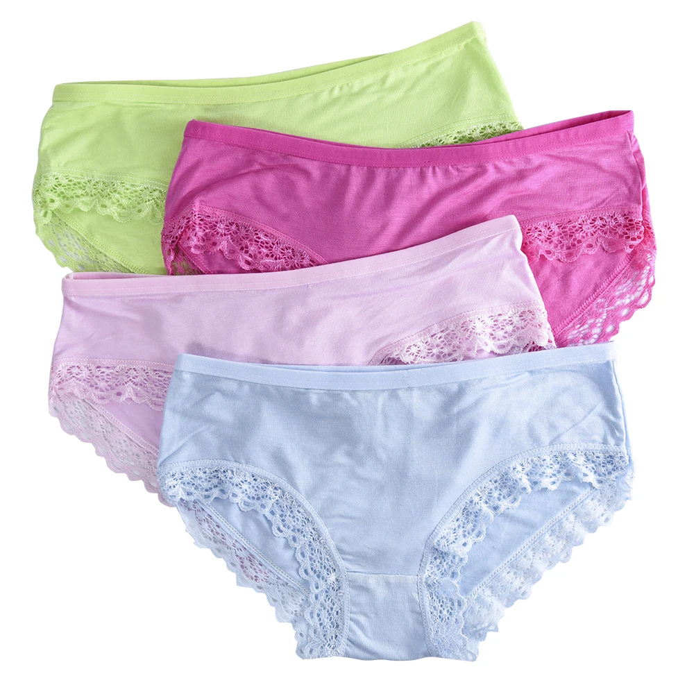 4 Pcs/lot Girl Lace Kids Underwear Floral Children Short Panties kid