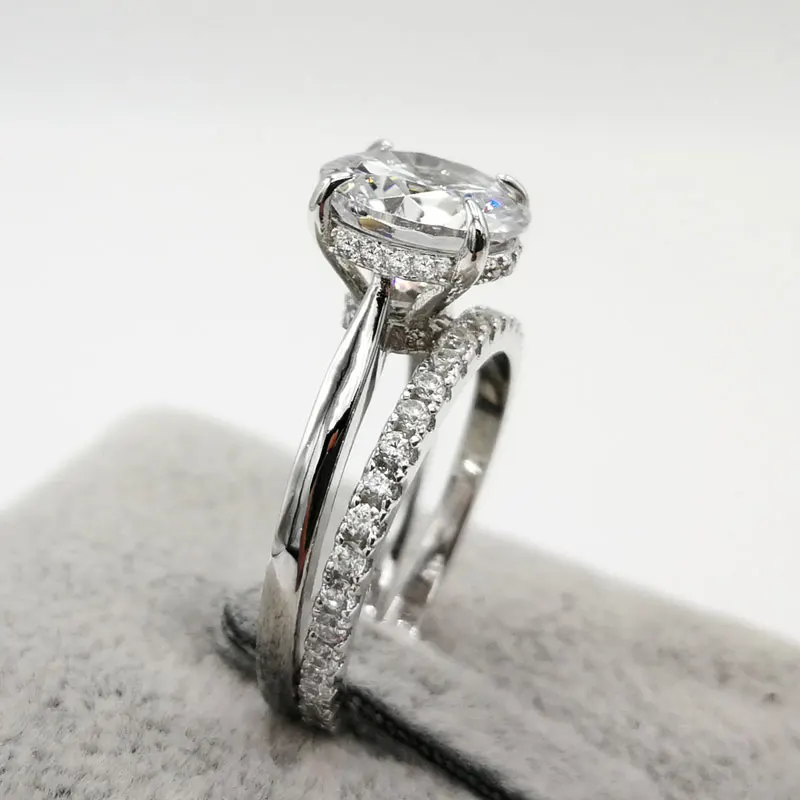COLORFISH классический 4ct круглой огранки Помолвочное с солитёром Кольцо Настоящее 925