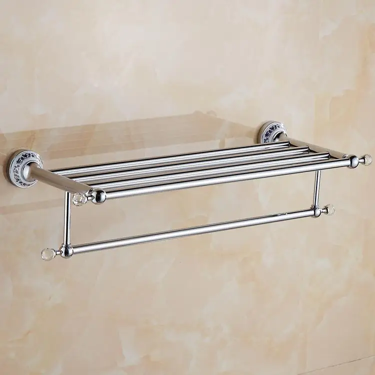 Европейские серебряные хрустальные аксессуары для ванной комнаты, хромированная отделка, керамическая пластина, антикварные аксессуары для ванной комнаты, подвесной костюм AX09 - Цвет: W