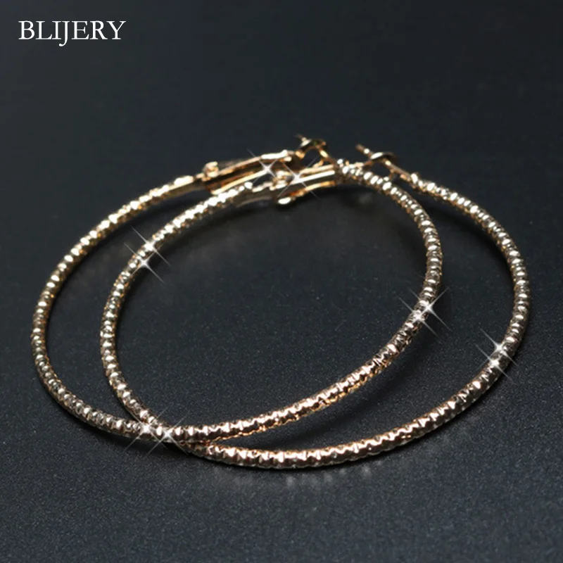 

BLIJERY Cute Big Hoop Earrings for Women Starry Style Circle Earrings Celebrity Statement Earrings Aros Prom Party Jewelry Gifts
