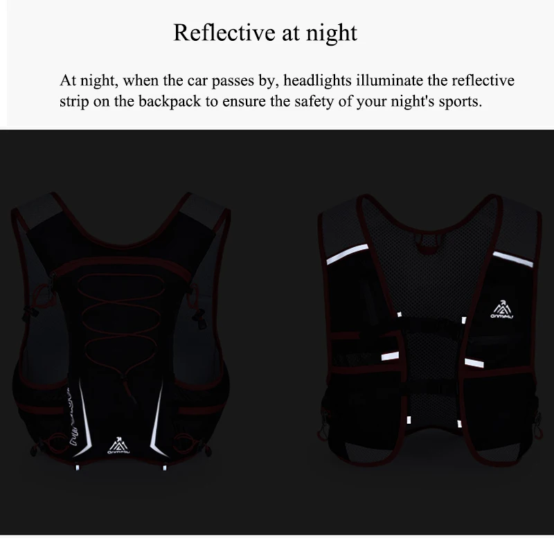 ANMEILU Camping Backpack 5L Waterproof Sports Backpack 2L Water Bag Marathon Running Climbing Cycling Hydration Backpack