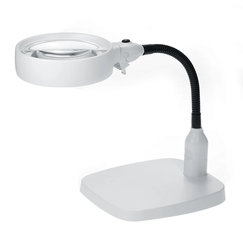 2 in 1 led desktop magnifier desk lamp with 138mm 8x lens bright light