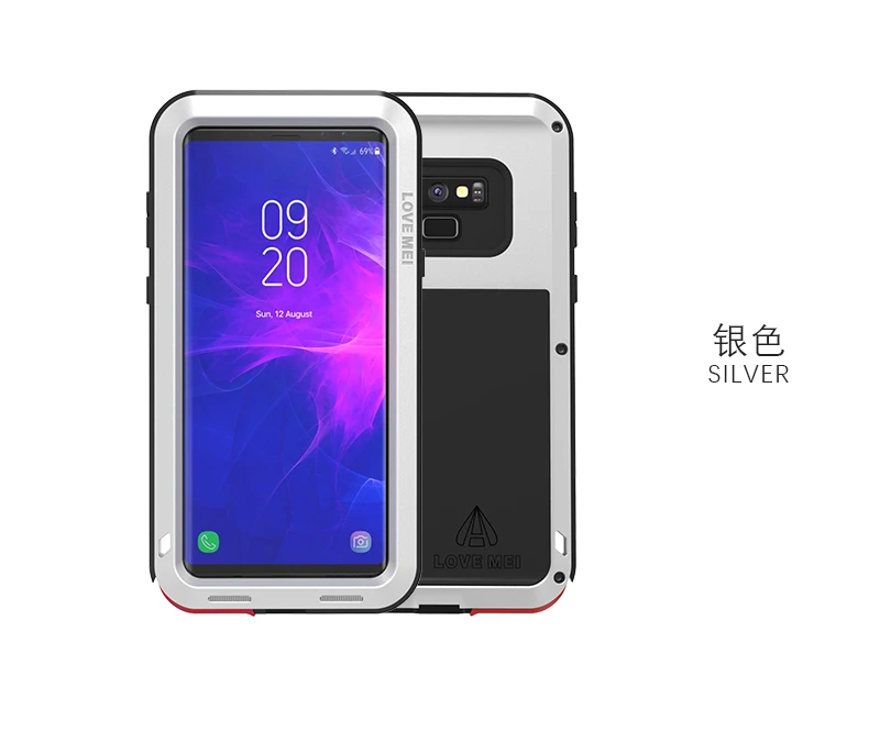 Love Mei Aluminum Metal Armor For Samsung Note 9 Shockproof Dirtproof Full Body Heavy Duty Case For Samsung Galaxy Note 9 Cover