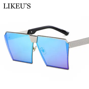 

LIKEU'S Fashion Oversized Square Men Sunglasses Women UV400 Gradient Vintage Brand Designer Eyeglasses Frames Rimless Glass