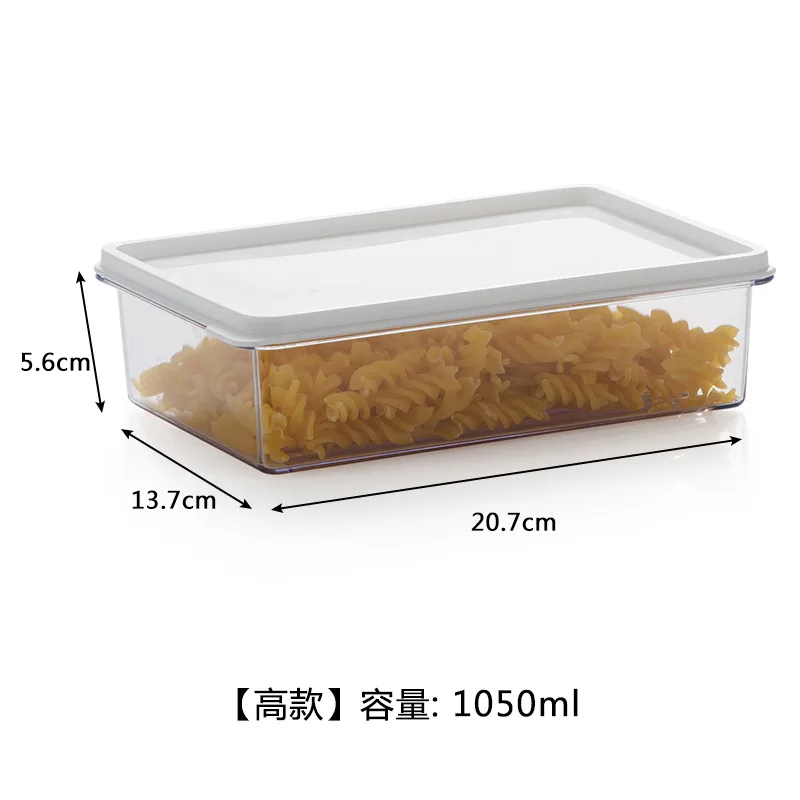 Plastic Food Storage Boxes For Freezer Foods Organzier Container Kitchen Egg Fish Fresh Keeping Case Beans Pantry Lunch Box - Цвет: Rectangular Long